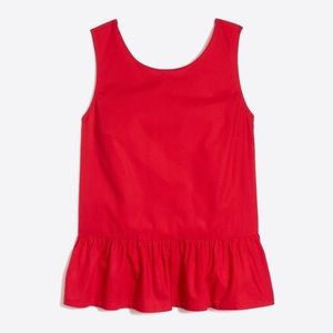 J.Crew Factory Red Double Bow-Back Peplum Tank Top Size S